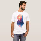 T-shirt Ciel du coucher de soleil (Devant entier)