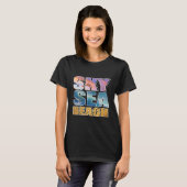 T-shirt ciel, mer, plage (Devant entier)