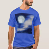 T-shirt Ciel nocturne avec lune et nuages (Devant)
