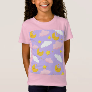 T-Shirt Ciel Nocturne Nuages et Étoiles Lune de Rê