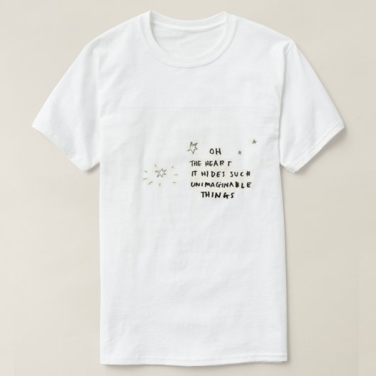 T-shirt ciel plein de paroles de chanson (Design devant)