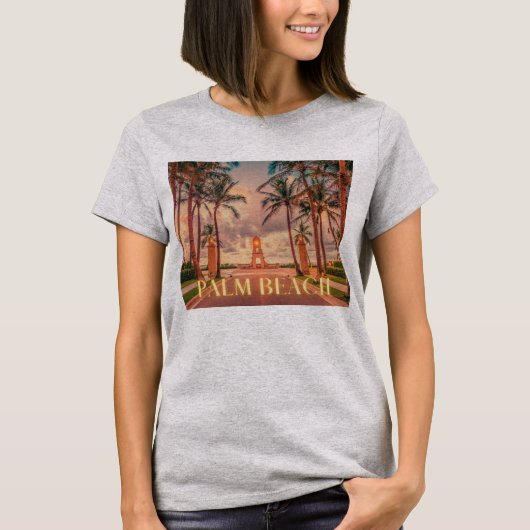 T-shirt Ciel rose de Palm Beach pittoresque (Devant)