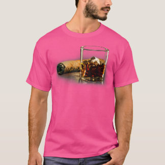 T-shirt Cigar And Bourbon Great For Cigar Lounge Lovers