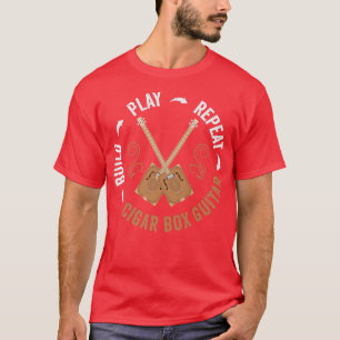 T-shirt Cigar Bo GuitarBuild Play Repeat CBG Premium