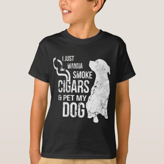 T-shirt Cigar et Amoureux de les chiens Cigars à fumer et  (Devant)