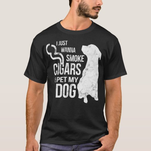T-shirt Cigar et Amoureux de les chiens Cigars pour Fumer (Devant)