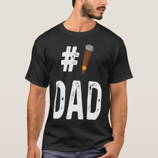 T-shirt Cigar  Smoker Smoking  Number 1 Dad (Devant)