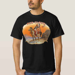T-shirt Cigar vintage Art Étiquette, Red Cloud Indian en c