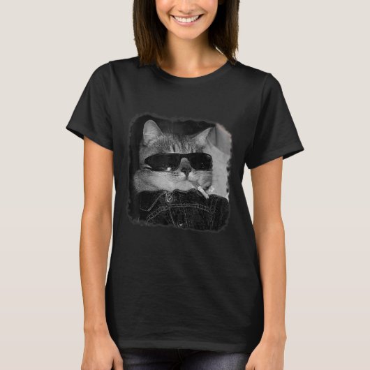 T-shirt Cigarette Kitten Gang Chat Fumer Cigarette Drôle (Devant)