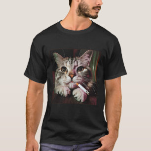 T-shirt Cigarette Kitty Gen Z Plaisanterie Amusante Fumer