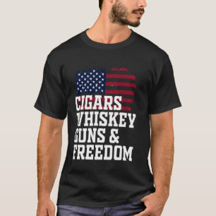 T-shirt Cigars Armes À Whiskey Et Cigares De Liberté