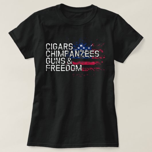 T-shirt Cigars CHIMPANZEES Armes & Liberté (Design devant)