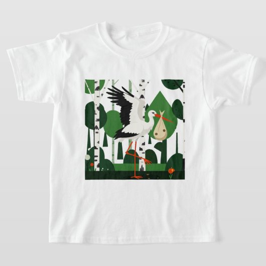 T-shirt Cigogne blanche (Poser)