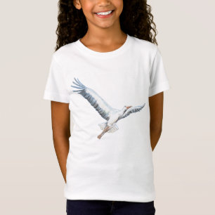 T-Shirt cigogne blanche volant