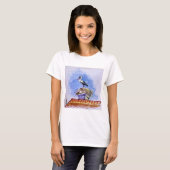 T-shirt cigogne dans le nid, aquarelle (Devant entier)