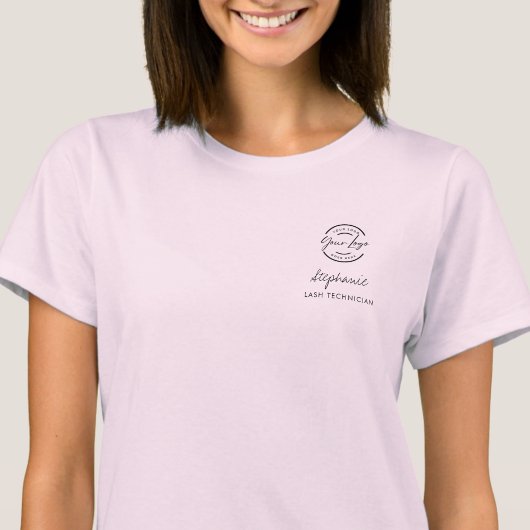 T-shirt Cils de Logo de Script Rose Pâle Personnel
