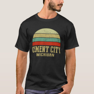 T-shirt CIMENT CITY MICHIGAN Vintage Retro Sunset