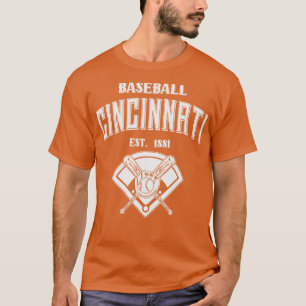 T-shirt Cincinnati Baseball Est 1881 Texte blanc Vintage