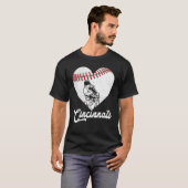 T-shirt Cincinnati Baseball Heart Distressed Vintage Baseb (Devant entier)