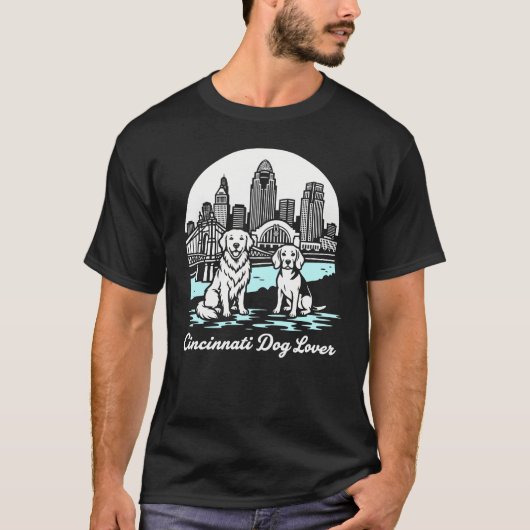 T-shirt Cincinnati City Ohio Dog Lover (Devant)