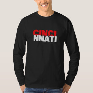 T-shirt Cincinnati Ohio, Cincy City White Red Graphisme