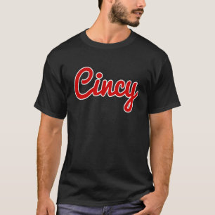 T-shirt Cincinnati Ohio Classic Rouge Script Cincy City