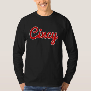 T-shirt Cincinnati Ohio Classic Rouge Script Cincy City