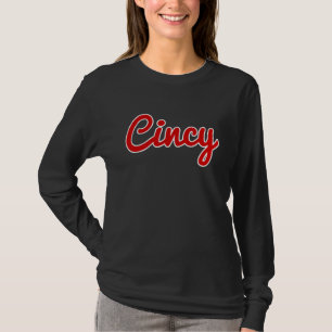 T-shirt Cincinnati Ohio Classic Rouge Script Cincy City