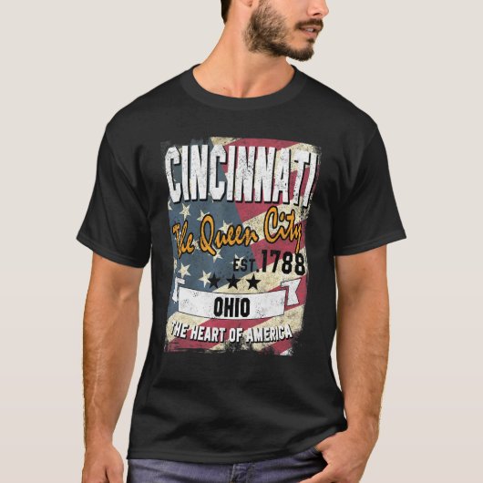 T-shirt Cincinnati Ohio Oh dévêtu Etat du drapeau américai (Devant)