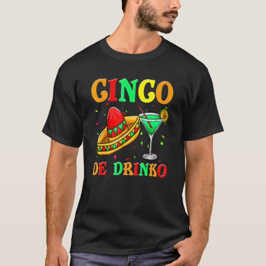 T-shirt Cinco De Drinko Fiesta Femmes Hommes Sombrero Tequ (Devant)