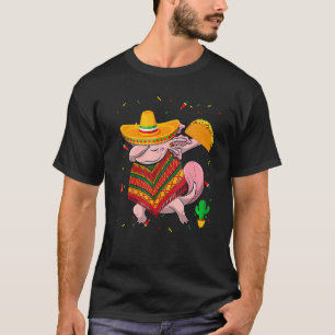 T-shirt Cinco De Mayo Axolotl Dabbing Poncho Sombrero Mexi