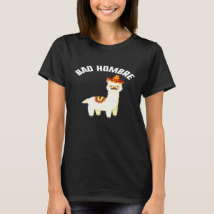 T-shirt Cinco De Mayo Bad Hombre Llama Sombrero Mustache F