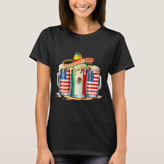T-shirt Cinco De Mayo Bière Mexicaine Drapeau Américain Pa