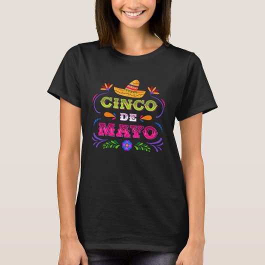 T-shirt Cinco De Mayo Burritos Mexico Tacos and Avocado (Devant)