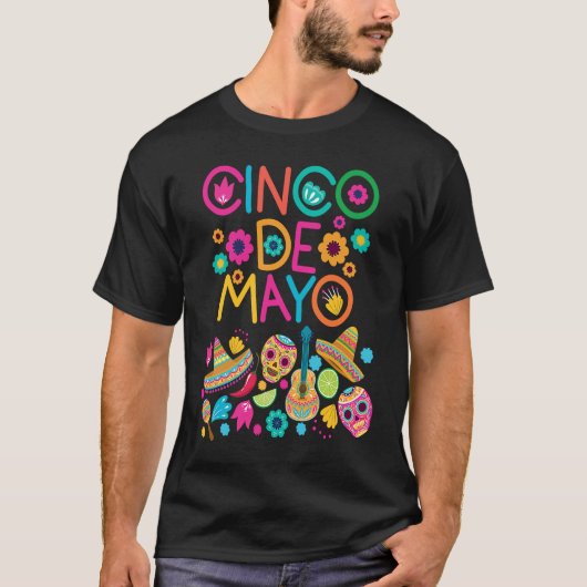 T-shirt Cinco De Mayo Burritos Mexico Tacos and Avocado (Devant)