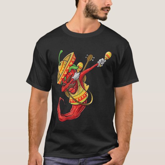 T-shirt Cinco De Mayo Chemise Dabbing Chili Pepper Dab Che (Devant)