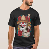 T-shirt Cinco De Mayo Crâne Sombrero (Devant)