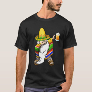 T-shirt Cinco De Mayo Dabbing Gnome Bière Femmes Cel Mexic