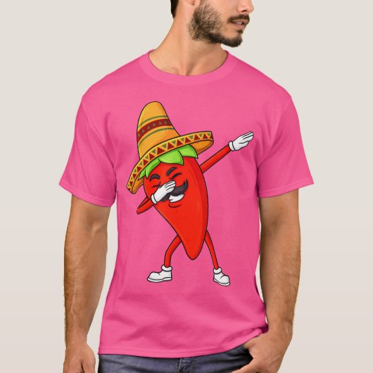 T-shirt Cinco De Mayo Dabbing Hot Jalapeno Poivre Drôle Bo (Devant)