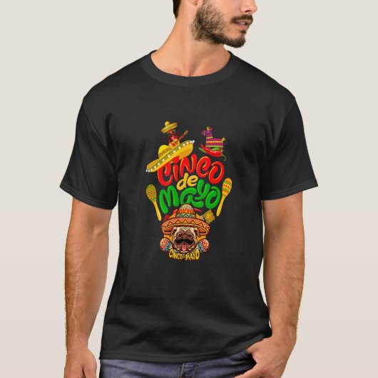 T-shirt Cinco de Mayo dogs style (Devant)