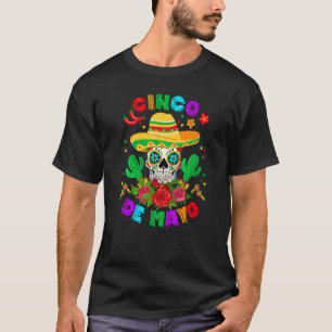T-shirt Cinco De Mayo Fêtons la Croix Mexicaine Sunglasse