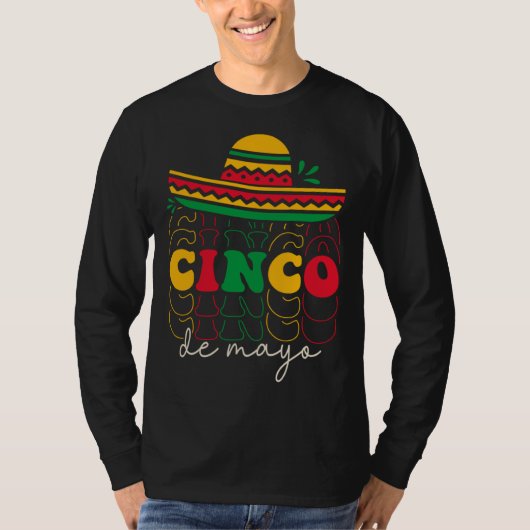 T-shirt Cinco De Mayo Groovy Mexican Fiesta 5 De Mayo Somb (Devant)