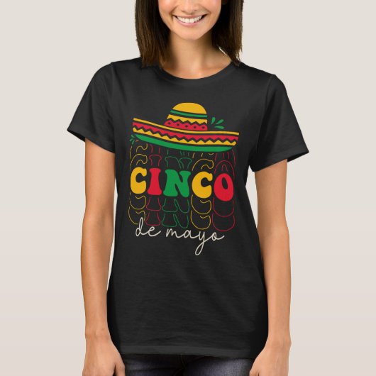 T-shirt Cinco De Mayo Groovy Mexican Fiesta 5 De Mayo Somb (Devant)