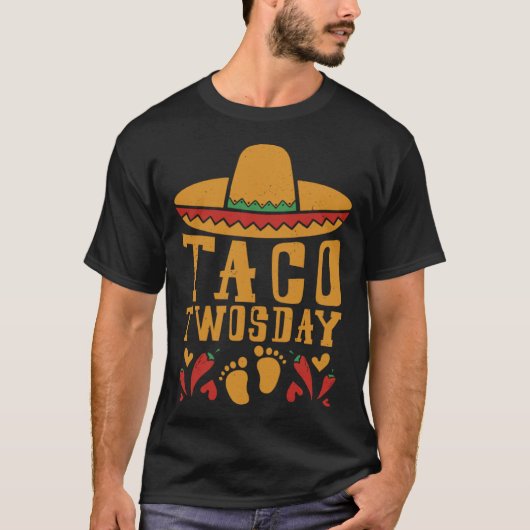 T-shirt Cinco De Mayo Grossesse Taco Deux jours de la sema (Devant)