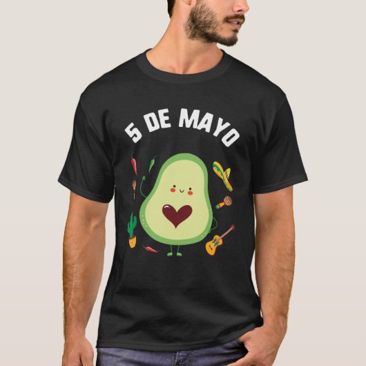 T-shirt Cinco De Mayo Guacamole Avocado Fiesta Mexican Som (Devant)