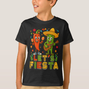 T-shirt Cinco De Mayo Guitare Mexicaine Cactus Chili Fie