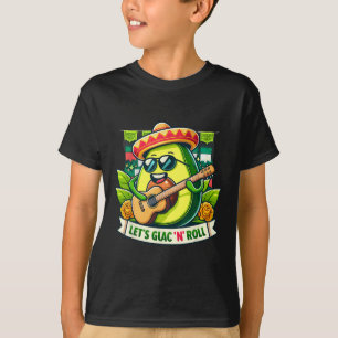 T-shirt Cinco De Mayo Let's Guac n' Roll! Guitare à l'avoc