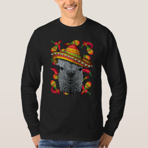 T-shirt Cinco De Mayo Llama Sombrero Mexicaine Llama Fiest