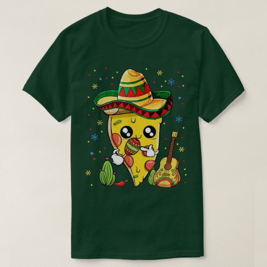 T-shirt Cinco De Mayo Meican Pizza Slice Drôle Pizza Love (Design devant)