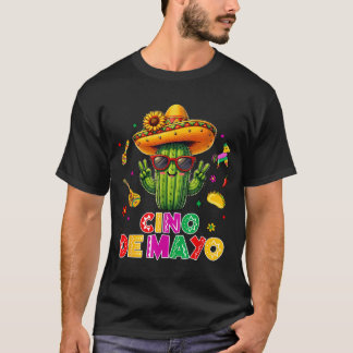 T-shirt Cinco de mayo mexican cactus funny lets fiestaCinc